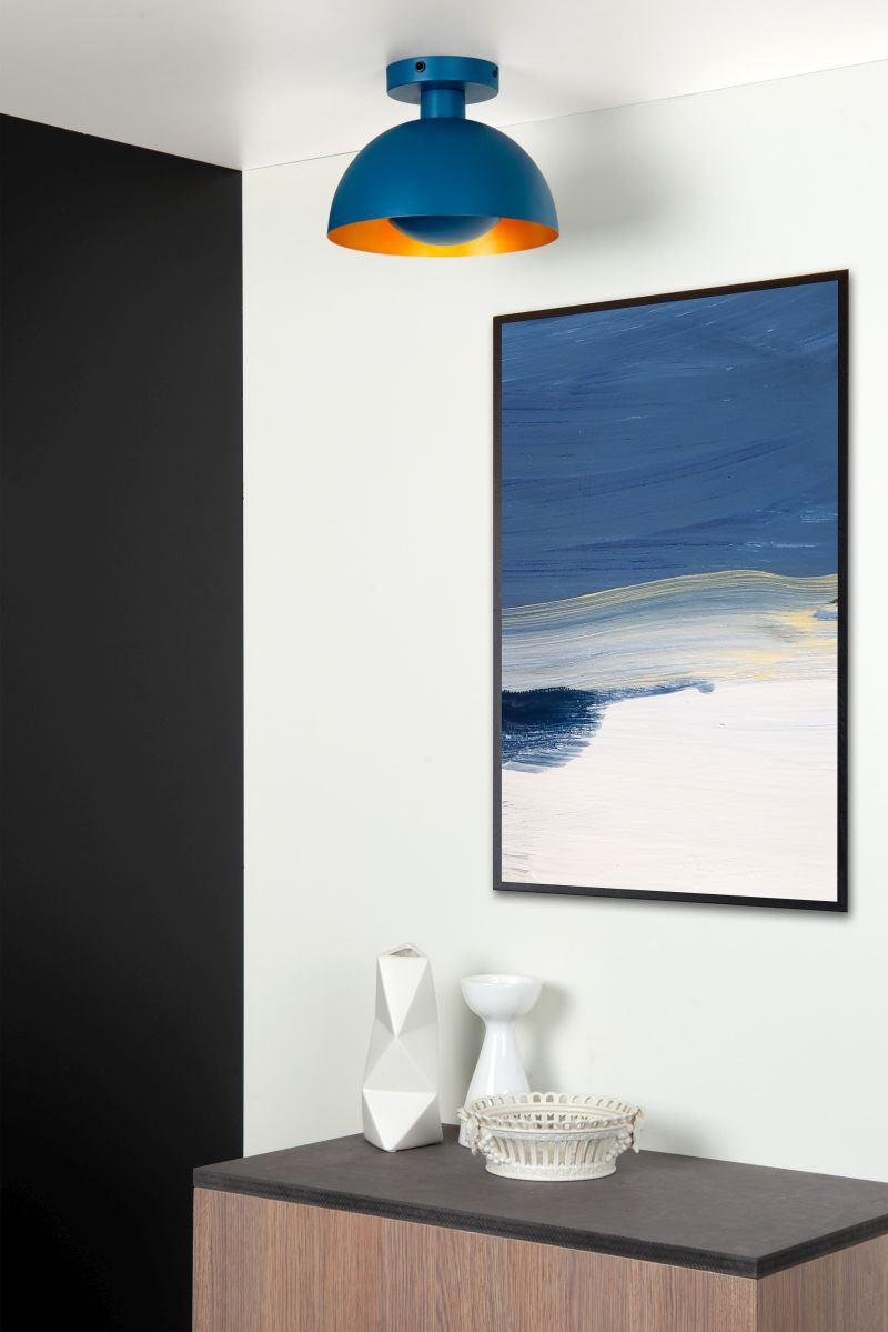 Lucide SIEMON - Zapustené stropné svietidlo - Ø 25 cm - 1xE27 - Modré